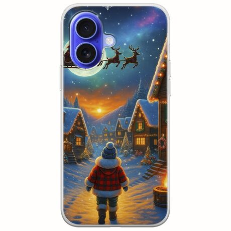 Santa Over The Village iPhone 16 Flexible TPU (Διάφανη Σιλικόνη)