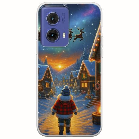 Santa Over The Village Motorola Moto G85 5G Flexible TPU (Διάφανη Σιλικόνη)