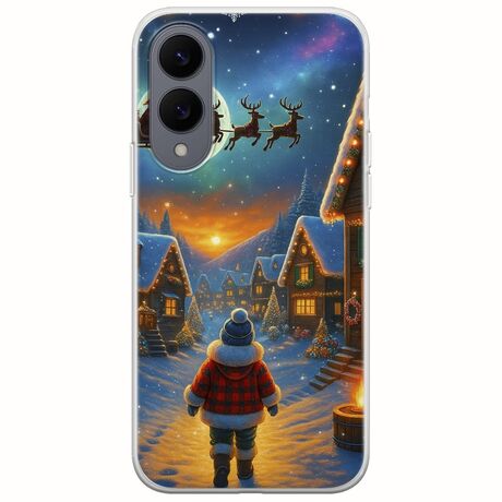 Santa Over The Village Samsung Galaxy S25 Edge 5G Flexible TPU (Διάφανη Σιλικόνη)