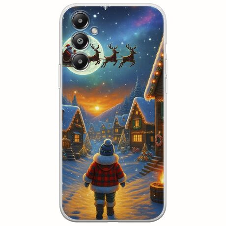 Santa Over The Village Samsung Galaxy S25 FE 5G Flexible TPU (Διάφανη Σιλικόνη)