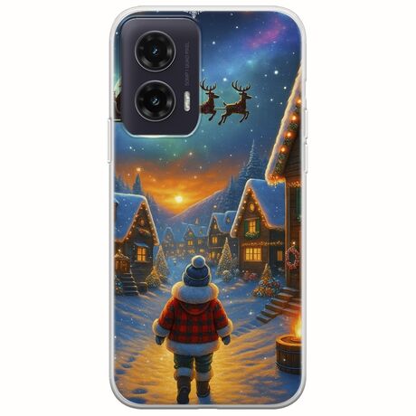 Santa Over The Village Motorola Moto G35 5G Flexible TPU (Διάφανη Σιλικόνη)