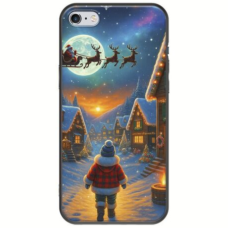 Santa Over The Village iPhone 6/6s Black TPU (Μαύρη Σιλικόνη)