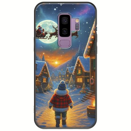Santa Over The Village Samsung Galaxy S9 Plus Black TPU (Μαύρη Σιλικόνη)