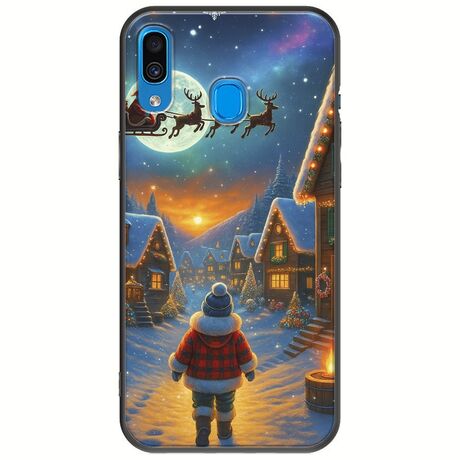 Santa Over The Village Samsung Galaxy A20e Black TPU (Μαύρη Σιλικόνη)