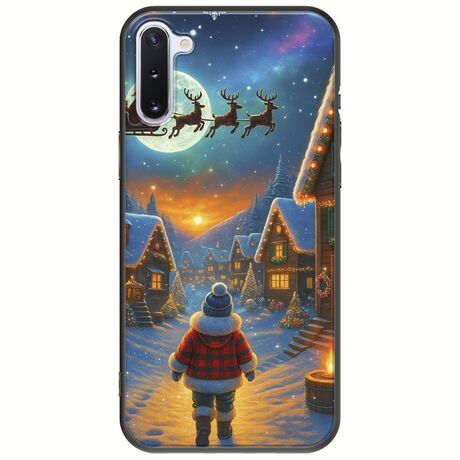 Santa Over The Village Samsung Galaxy Note 10 Black TPU (Μαύρη Σιλικόνη)