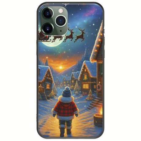 Santa Over The Village iPhone 11 Pro Black TPU (Μαύρη Σιλικόνη)