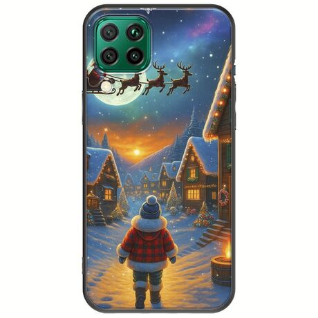Santa Over The Village Huawei P40 Lite Black TPU (Μαύρη Σιλικόνη)
