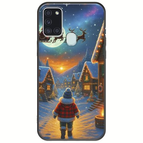 Santa Over The Village Samsung Galaxy A21s Black TPU (Μαύρη Σιλικόνη)