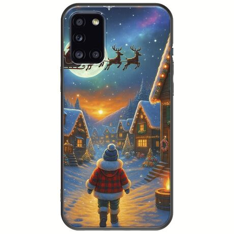 Santa Over The Village Samsung Galaxy A31 Black TPU (Μαύρη Σιλικόνη)