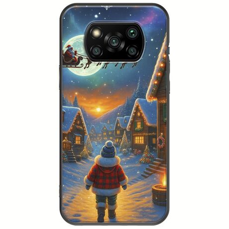Santa Over The Village Xiaomi Poco X3 NFC / X3 Pro Black TPU (Μαύρη Σιλικόνη)