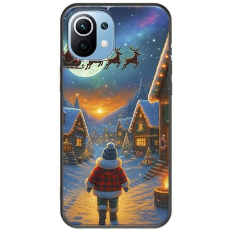 Santa Over The Village Xiaomi Mi 11 Black TPU (Μαύρη Σιλικόνη)