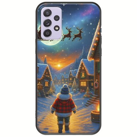 Santa Over The Village Samsung Galaxy A72 5G Black TPU (Μαύρη Σιλικόνη)