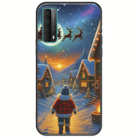 Santa Over The Village Huawei P Smart 2021 Black TPU (Μαύρη Σιλικόνη)