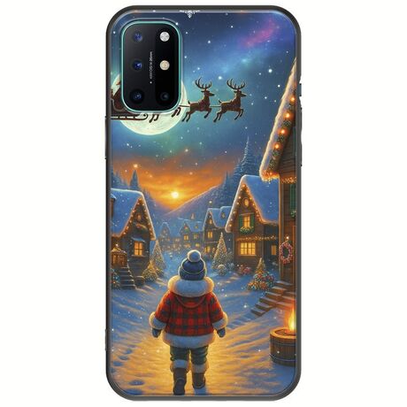Santa Over The Village OnePlus 8T Black TPU (Μαύρη Σιλικόνη)