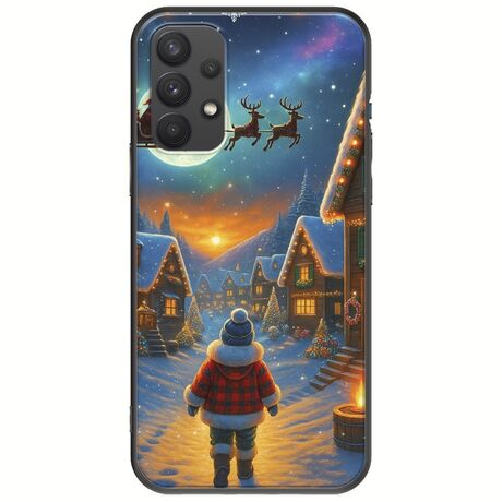 Santa Over The Village Samsung Galaxy A32 4G Black TPU (Μαύρη Σιλικόνη)