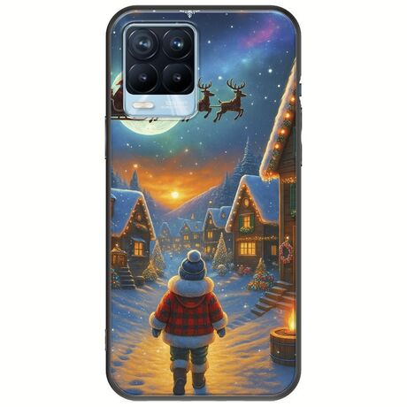 Santa Over The Village Realme 8 / 8 Pro Black TPU (Μαύρη Σιλικόνη)