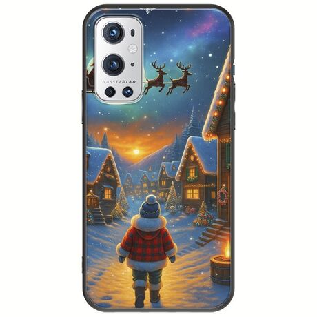 Santa Over The Village OnePlus 9 Pro Black TPU (Μαύρη Σιλικόνη)