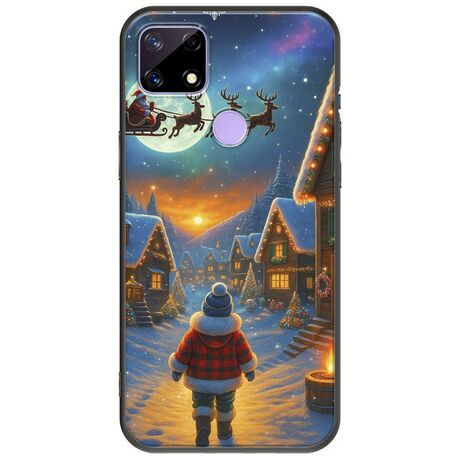 Santa Over The Village Realme C21 Black TPU (Μαύρη Σιλικόνη)