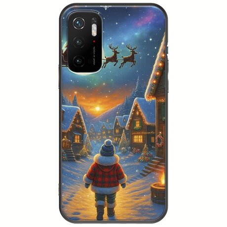 Santa Over The Village Xiaomi Poco M3 Pro 5G Black TPU (Μαύρη Σιλικόνη)
