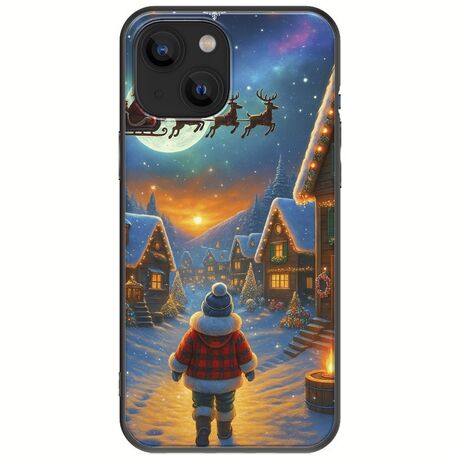 Santa Over The Village iPhone 13 mini Black TPU (Μαύρη Σιλικόνη)