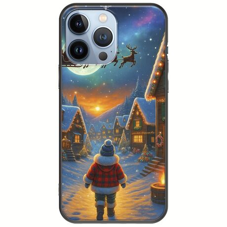 Santa Over The Village iPhone 13 Pro Black TPU (Μαύρη Σιλικόνη)