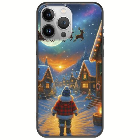 Santa Over The Village iPhone 13 Pro Max Black TPU (Μαύρη Σιλικόνη)