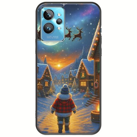 Santa Over The Village Realme GT2 Pro Black TPU (Μαύρη Σιλικόνη)