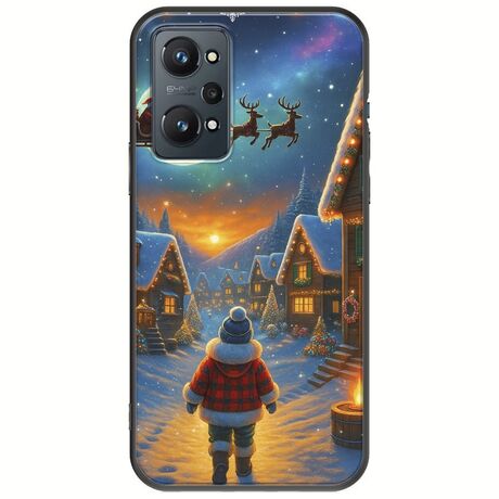 Santa Over The Village Realme GT Neo 2 5G Black TPU (Μαύρη Σιλικόνη)