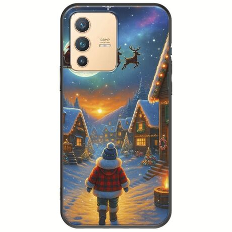 Santa Over The Village Vivo V23 5G Black TPU (Μαύρη Σιλικόνη)