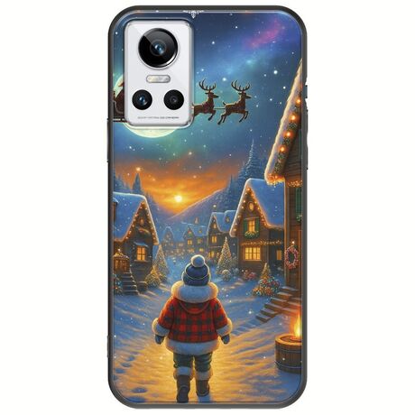 Santa Over The Village Realme GT Neo 3 Black TPU (Μαύρη Σιλικόνη)