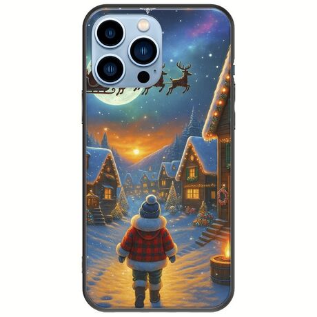 Santa Over The Village iPhone 14 Pro Max Black TPU (Μαύρη Σιλικόνη)