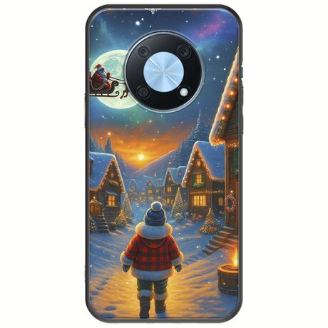 Santa Over The Village Huawei Nova Y90 Black TPU (Μαύρη Σιλικόνη)