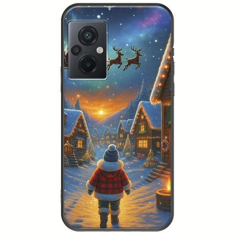 Santa Over The Village Xiaomi Poco M5 Black TPU (Μαύρη Σιλικόνη)