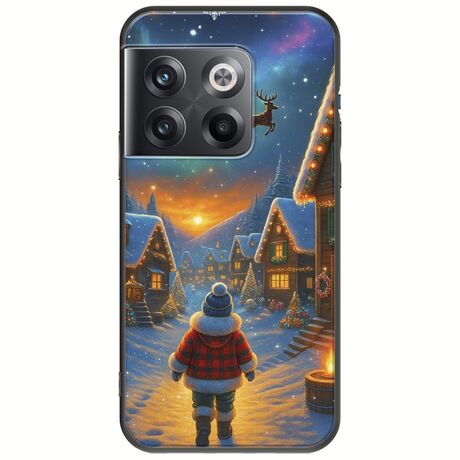 Santa Over The Village OnePlus 10T 5G Black TPU (Μαύρη Σιλικόνη)