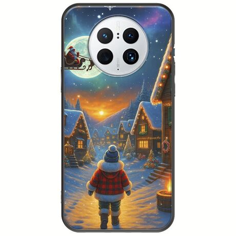 Santa Over The Village Huawei Mate 50 Pro Black TPU (Μαύρη Σιλικόνη)
