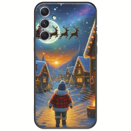 Santa Over The Village Samsung Galaxy A54 5G Black TPU (Μαύρη Σιλικόνη)