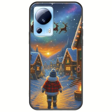 Santa Over The Village Xiaomi 13 Lite 5G Black TPU (Μαύρη Σιλικόνη)