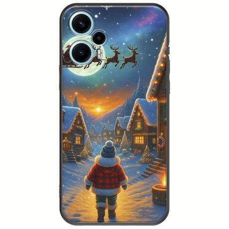 Santa Over The Village Xiaomi Poco F5 5G Black TPU (Μαύρη Σιλικόνη)