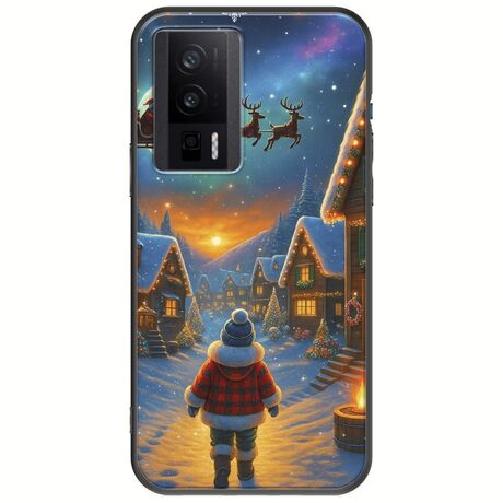 Santa Over The Village Xiaomi Poco F5 Pro 5G Black TPU (Μαύρη Σιλικόνη)