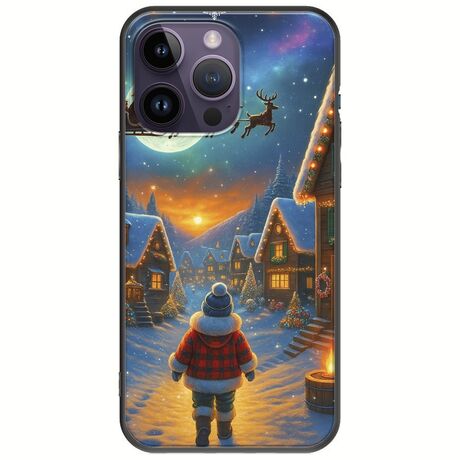 Santa Over The Village iPhone 15 Pro Black TPU (Μαύρη Σιλικόνη)
