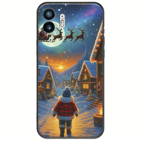Santa Over The Village Nothing Phone (2) Black TPU (Μαύρη Σιλικόνη)