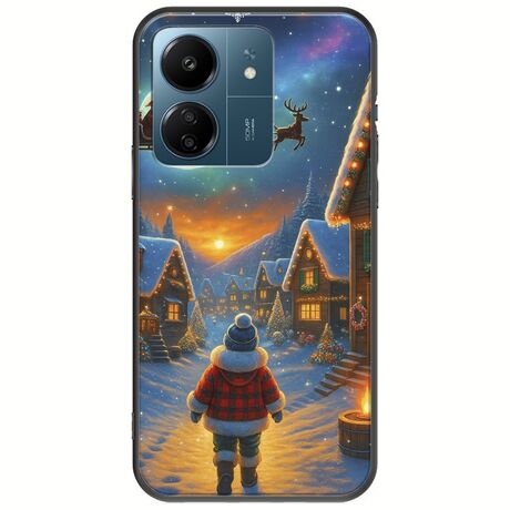 Santa Over The Village Xiaomi Poco C65 Black TPU (Μαύρη Σιλικόνη)