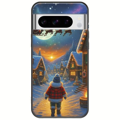Santa Over The Village Google Pixel 8 Pro 5G Black TPU (Μαύρη Σιλικόνη)