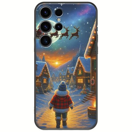 Santa Over The Village Samsung Galaxy S24 Ultra 5G Black TPU (Μαύρη Σιλικόνη)