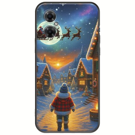 Santa Over The Village Xiaomi Poco M4 5G Black TPU (Μαύρη Σιλικόνη)