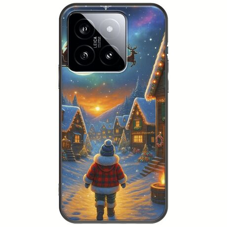 Santa Over The Village Xiaomi 14 5G Black TPU (Μαύρη Σιλικόνη)