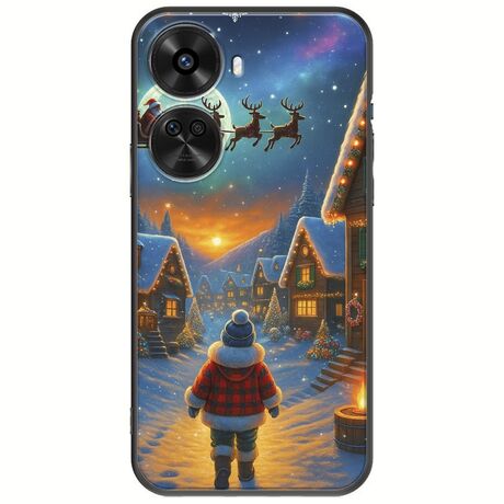 Santa Over The Village Huawei Nova 12 SE Black TPU (Μαύρη Σιλικόνη)