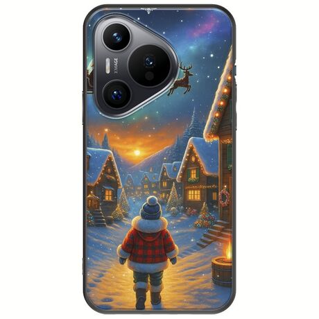 Santa Over The Village Huawei Pura 70 Black TPU (Μαύρη Σιλικόνη)