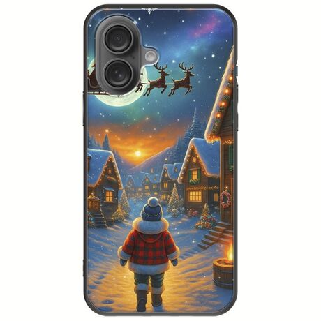 Santa Over The Village iPhone 16 Plus Black TPU (Μαύρη Σιλικόνη)