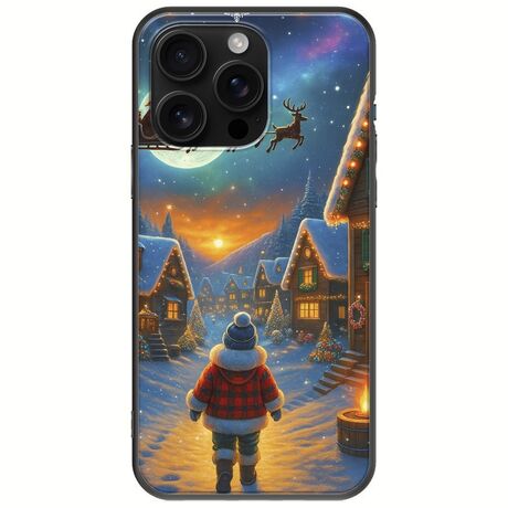 Santa Over The Village iPhone 16 Pro Max Black TPU (Μαύρη Σιλικόνη)